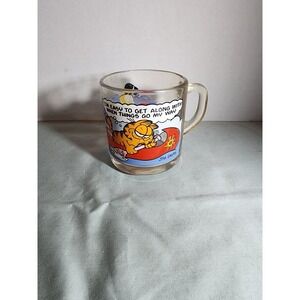Vintage 1978 Garfield And Friends Odie McDonalds Glass Mug Coffee Cup